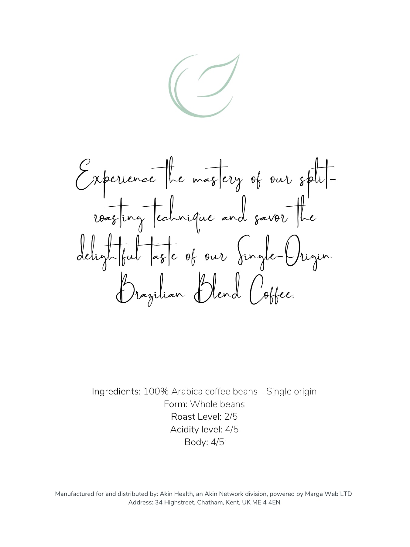 "The dreamer in you" Brazilian blend coffee, 16oz