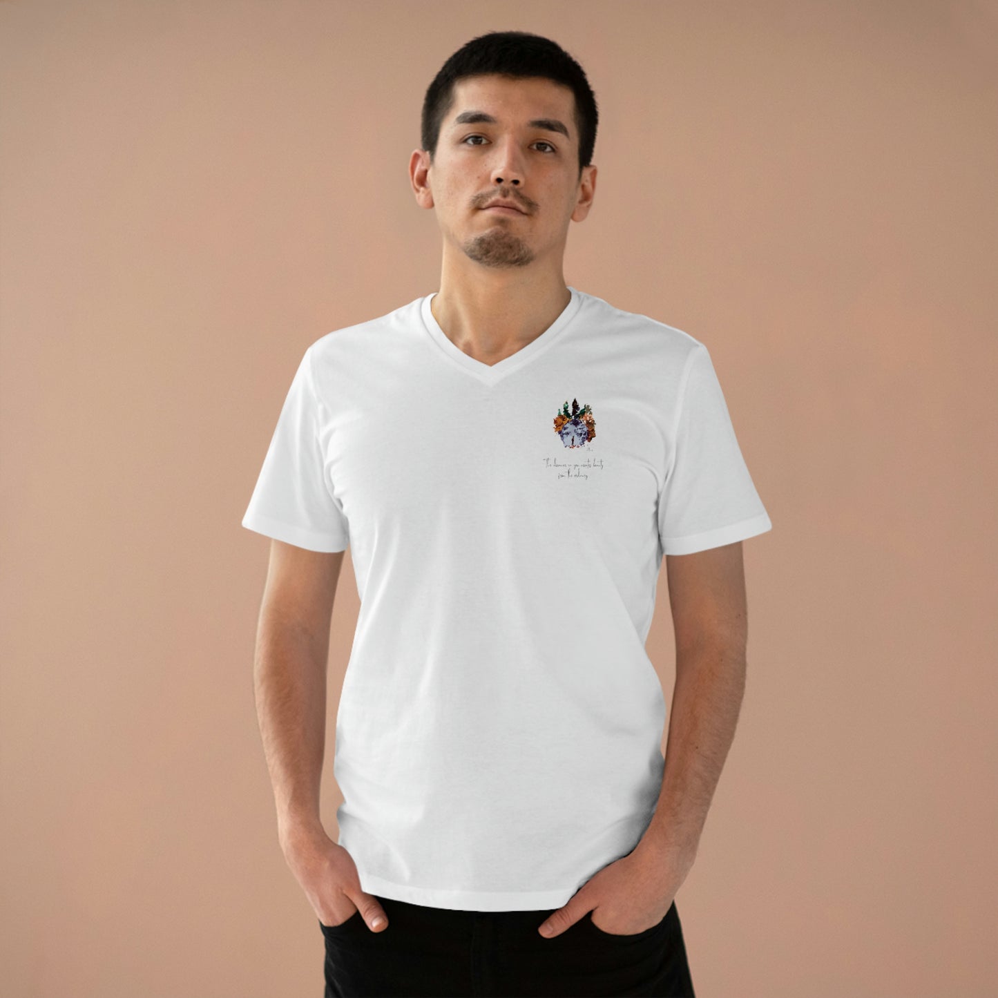 "The dreamer in you" men's eco-friendly v-neck presenter tee: made with sustainable materials