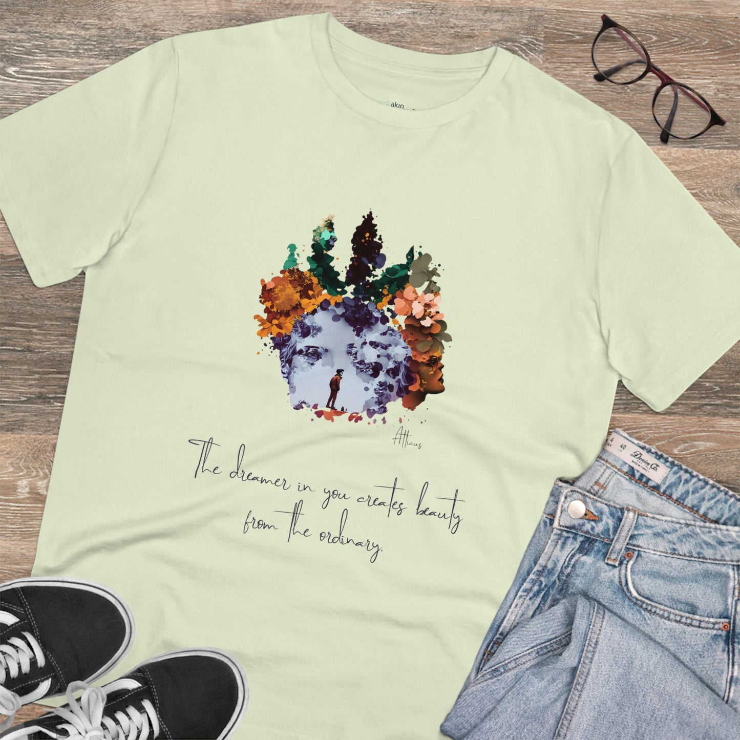 Eco-friendly unisex tee: "The dreamer in you'", organic fashion choice