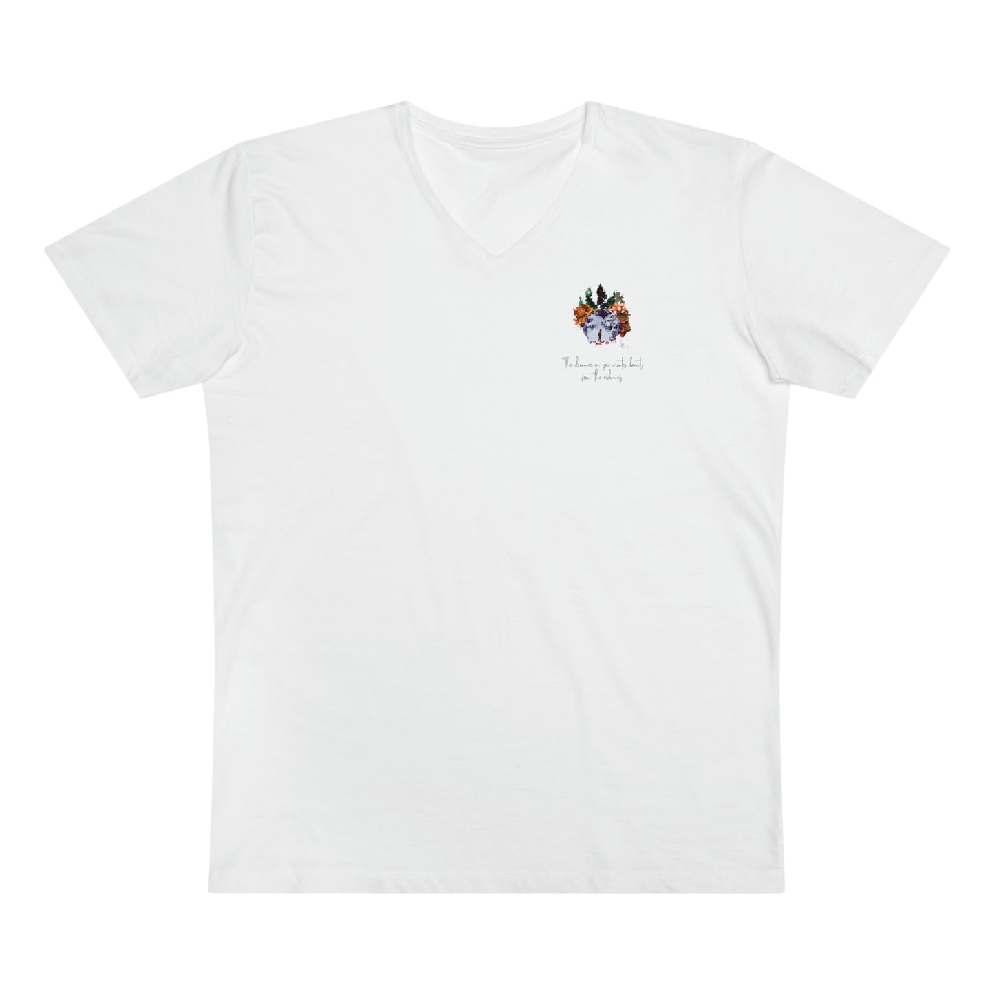 "The dreamer in you" men's eco-friendly v-neck presenter tee: made with sustainable materials